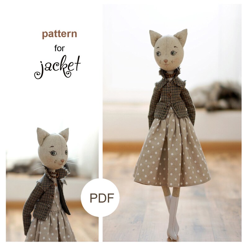Doll Clothes Pattern Pdf Sewing Jacket for Doll Cat Making Etsy