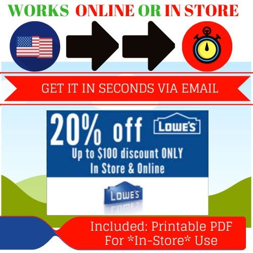 ONE 1X 20 off Lowe's Printable Online/instore Coupon Expires 02/29