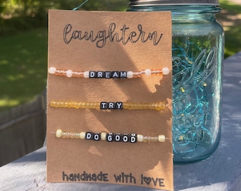 Dream, Try, Do Good Bracelet Set