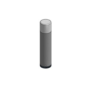 Peut inclure: Un récipient cylindrique doté d'un corps gris foncé mat et d'un capuchon gris clair lisse. La base du récipient présente un fin anneau noir texturé avec un petit détail métallique circulaire visible près du bord inférieur du corps principal.