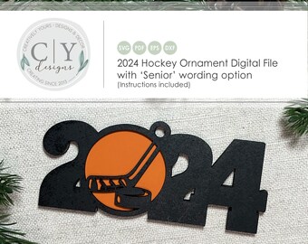 Ozdoba do hokeja na lodzie 2024 SVG, plik cyfrowy, plik laserowy