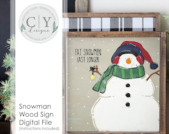 Snowman Sign SVG, Digital File, Laser File