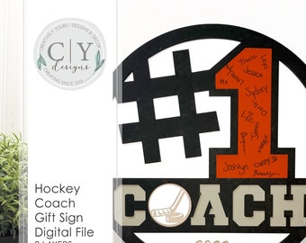 Hockey Coach Autograph Sign, SVG Digital File, Laser File