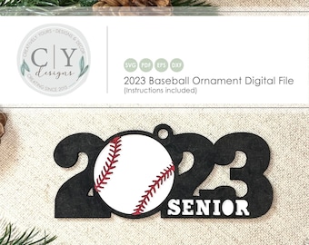 Baseball Ornament 2023 SVG, Digital File, Laser File