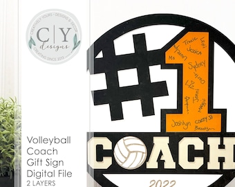 Volleyball Coach Autograph Sign, SVG Digital File, Laser File