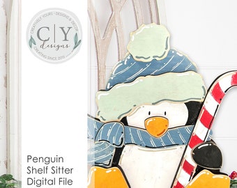 Penguin Shelf Sitter SVG, Digital File, Laser File