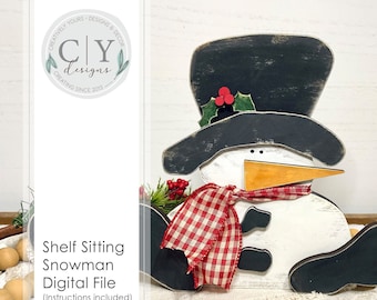 Snowman Shelf Sitter SVG, Digital File, Laser File