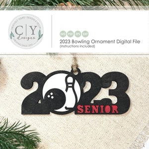 Bowling Ornament 2023 SVG, Digital File, Laser File
