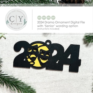 Drama Ornament 2024 SVG, Theatre Ornament Digital File, Laser File