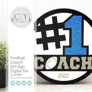 Football Coach Autograph Sign, SVG Digital File, Laser File