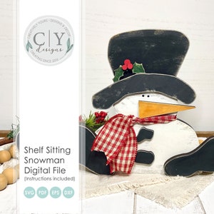 Snowman Shelf Sitter SVG, Digital File, Laser File