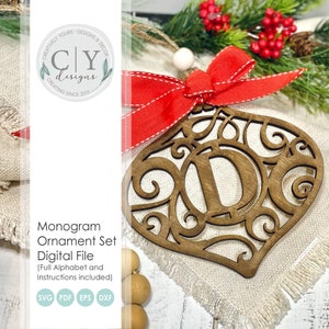 Monogramm Ornament Set SVG, digitale Datei, Laserdatei