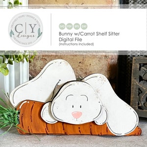Lapin étagère sitter SVG, fichier numérique de Pâques, fichier laser
