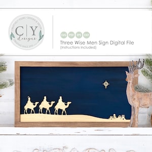 Three Wise Men SVG, We Three Kings Digital File, Laser File