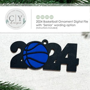 Basketball Ornament 2024 SVG, Digital File, Laser File