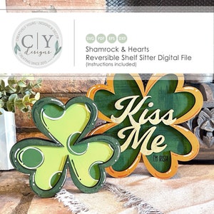 Shamrock SVG, suporte de prateleira reversível, arquivo digital, arquivo a laser, designs criativos e seus