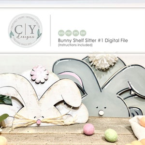 Bunny SVG, Shelf Sitter, Digital File, Laser File