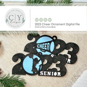 Cheerleading Ornament 2023 SVG, Digital File, Laser File