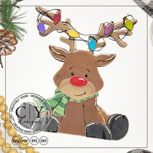 Reindeer BOY Shelf Sitter SVG, Digital File, Laser File image 2