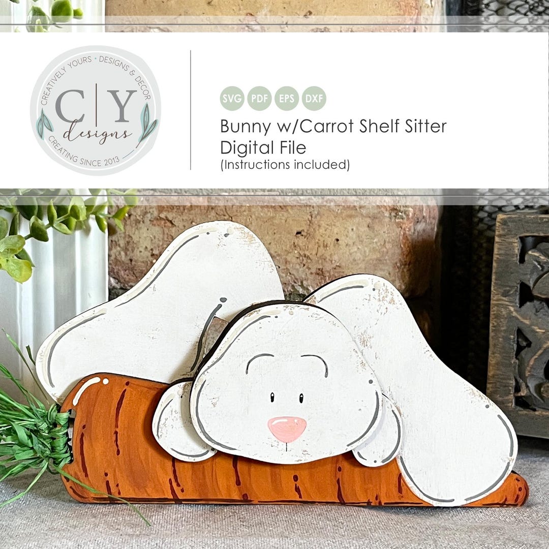Bunny Shelf Sitter SVG, Easter Digital File, Laser File - Etsy