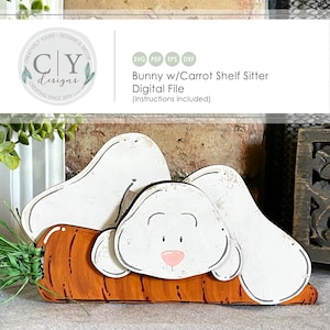 Bunny Shelf Sitter SVG, Easter Digital File, Laser File
