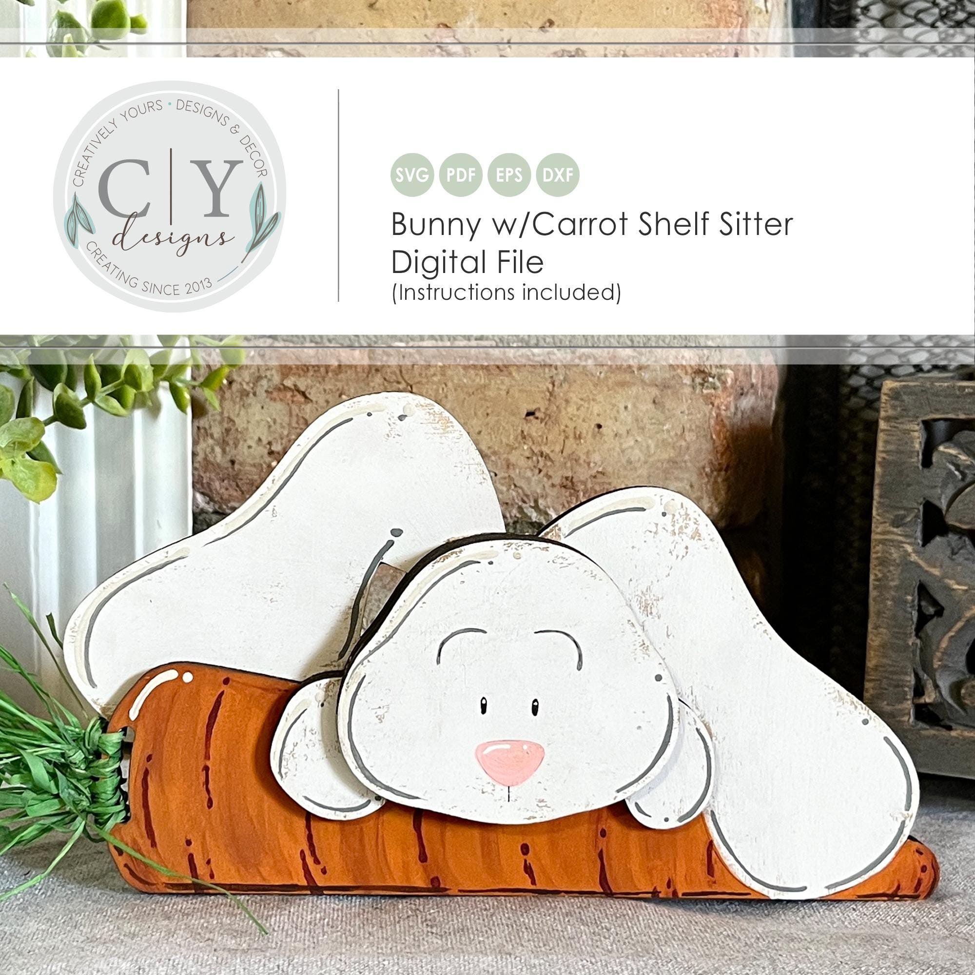 Bunny Shelf Sitter SVG, Easter Digital File, Laser File - Etsy