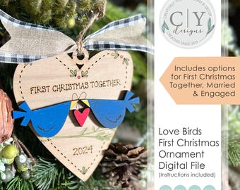 First Christmas Ornament SVG, Married, Engaged, Together Digital File, Laser File