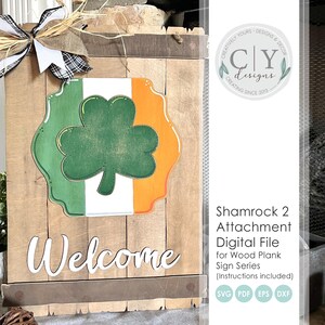 Archivo SVG de trébol, letrero de tablón de madera intercambiable, día de San Patricio, SVG irlandés, archivo láser, diseños creativos