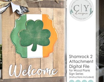 Shamrock Attachment SVG, Interchangeable Wood Plank Sign, St. Patrick's Day, Irish SVG, Laser File, Creatively Yours Designs