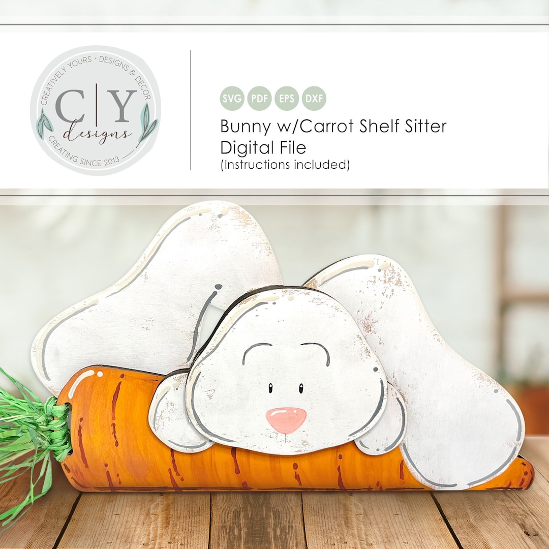 Bunny Shelf Sitter SVG, Easter Digital File, Laser File - Etsy