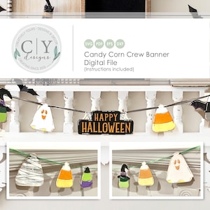 Candy Corn Halloween Banner, SVG File, Digital File, Laser File