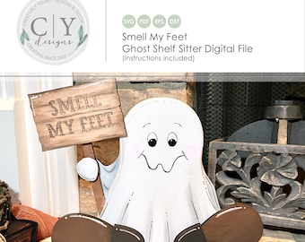 Halloween Ghost Shelf Sitter, SVG File, Digital File, Laser File