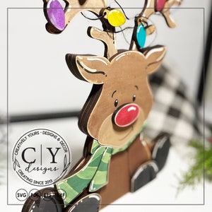 Reindeer BOY Shelf Sitter SVG, Digital File, Laser File image 3