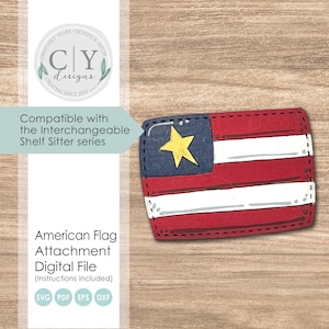 Bandera estadounidense SVG, estante intercambiable, accesorio Country Prim, archivo digital, archivo láser, diseños creativos tuyos