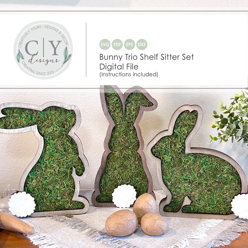 Bunny SVG Shelf Sitter Set | SVG File | Easter Decor | Spring Decor ...