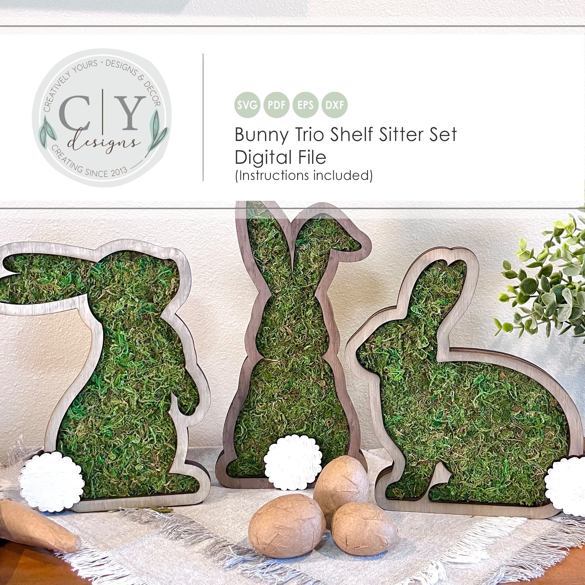 Bunny SVG Shelf Sitter Set SVG File Easter Decor Spring - Etsy Australia
