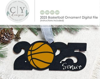 Basketball Ornament 2025 SVG, Digital File, Laser File