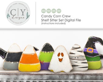 Candy Corn Shelf Sitter SET, SVG File, Digital File, Laser File