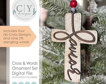 Cross Ornament Set SVG, Digital File, Laser File