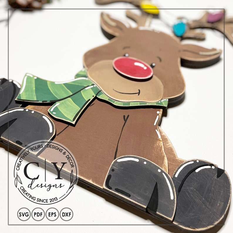 Reindeer BOY Shelf Sitter SVG, Digital File, Laser File image 4