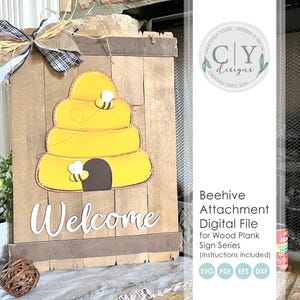 Archivo SVG de colmena, letrero de tablones de madera intercambiables, archivo digital de abejas, archivo láser, diseños creativos