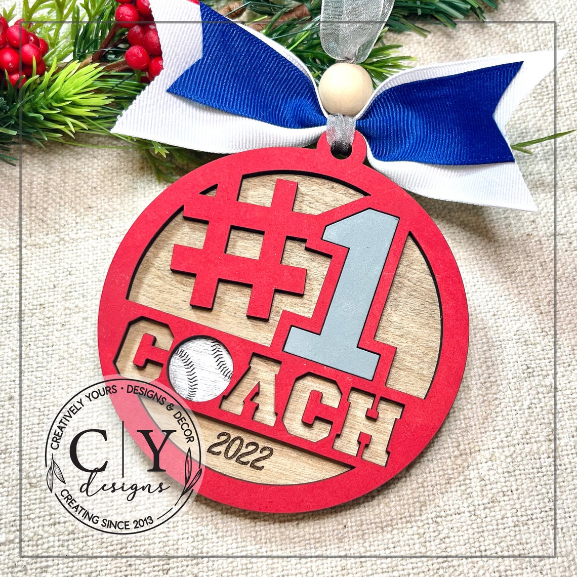 Baseball Coach Ornament File SVG Digital File Laser File Etsy