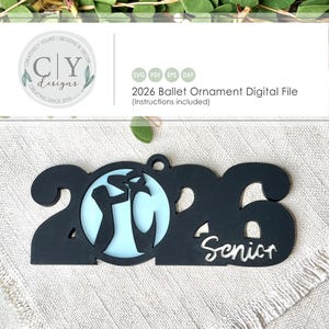 Ballett Ornament, Abschluss 2026 SVG, digitale Datei, Laser-Datei