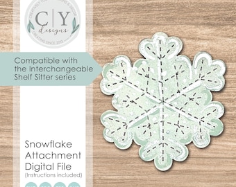 Snowflake Attachment SVG, Interchangeable Shelf Sitter, Winter Attachment, Digital File, Laser File, Creatively Yours Designs