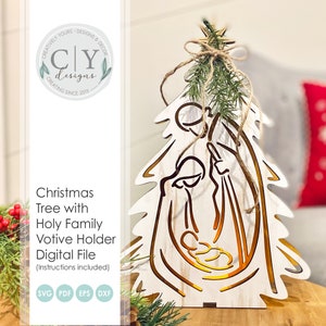 Kerstcadeau houder SVG, digitaal bestand, laserbestand