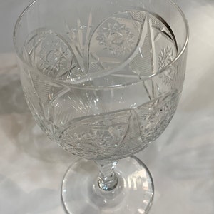 Antique European Crystalline Water Glasses with intricate glass designs