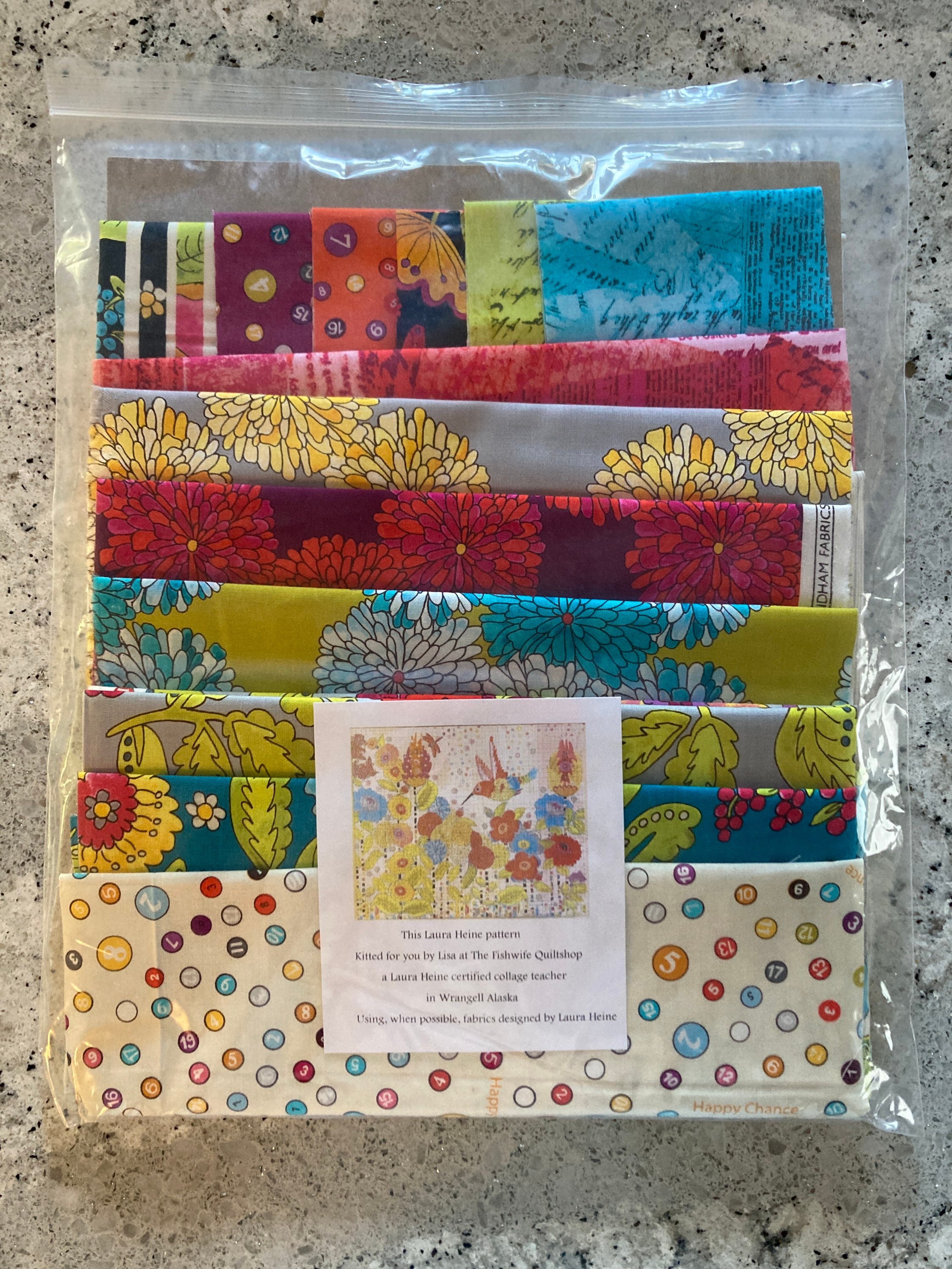 Hummingbird Collage Wall Hanging KIT for Laura Heine Pattern, Includes ...