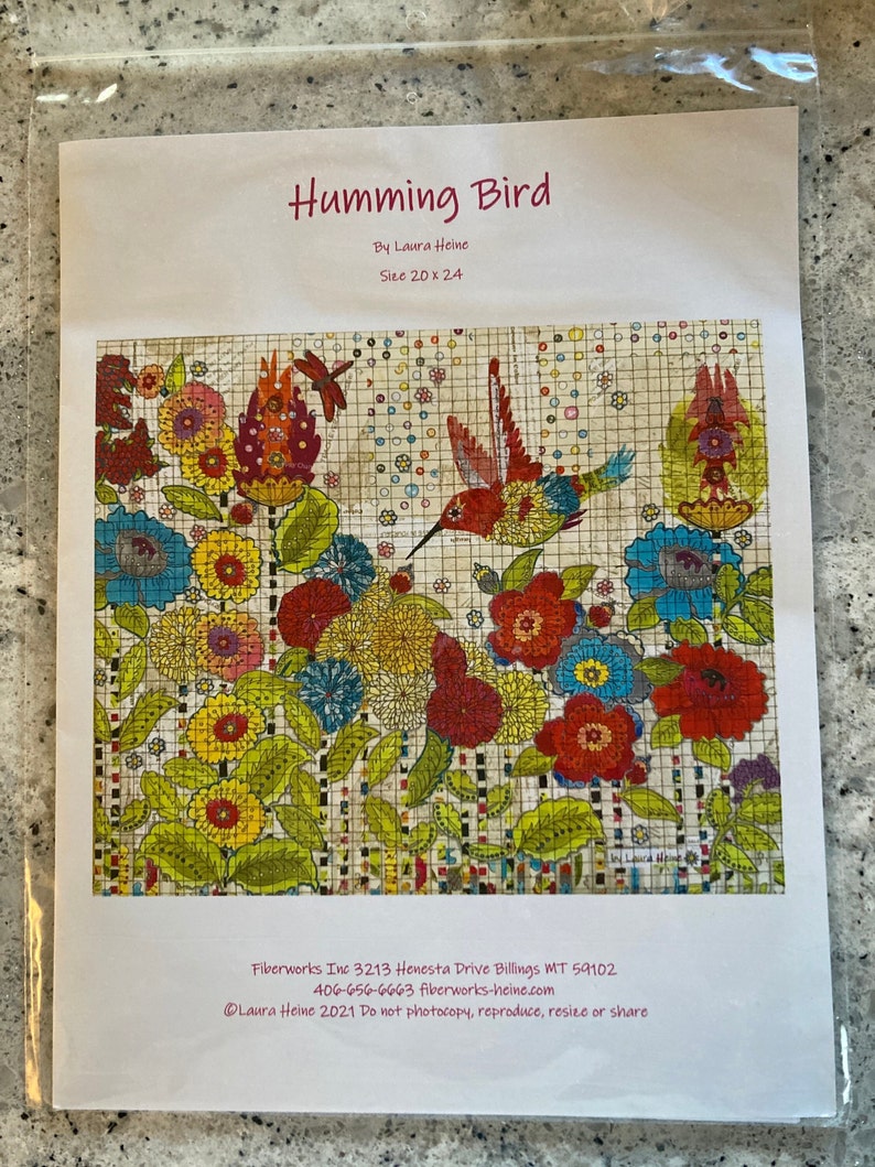 Hummingbird Collage Wall Hanging KIT for Laura Heine Pattern, Includes ...