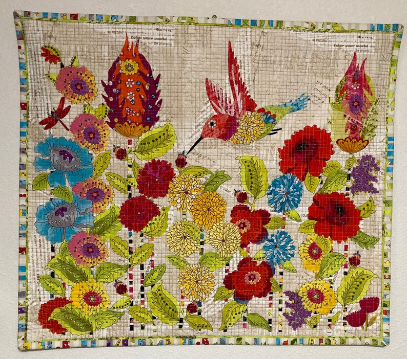 Hummingbird Collage Wall Hanging KIT for Laura Heine Pattern, Includes ...