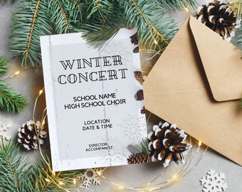 Programa musical de invierno / 2 páginas / Tamaño de impresión 8,5" x 11"